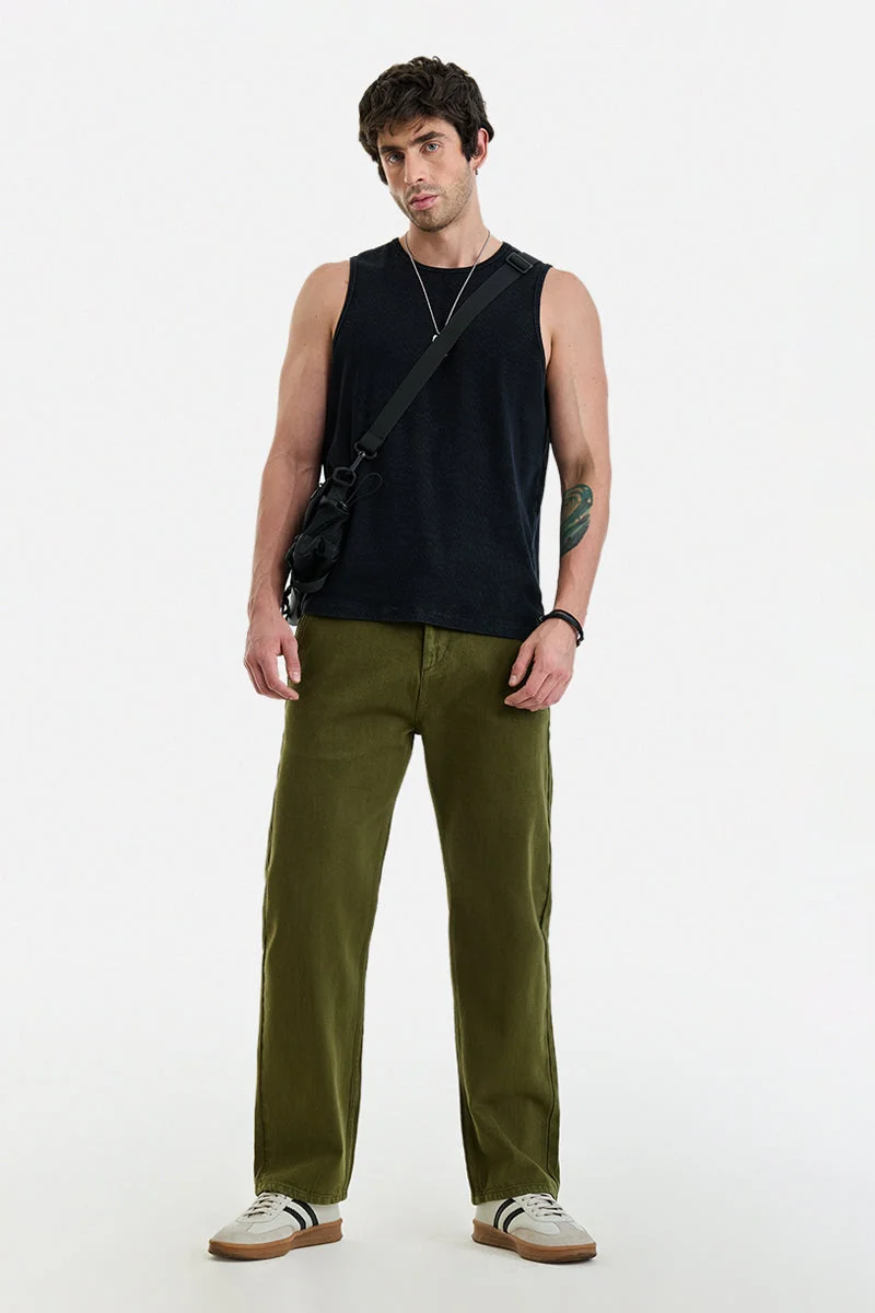 سنيتش Straight Fit Olive Jeans